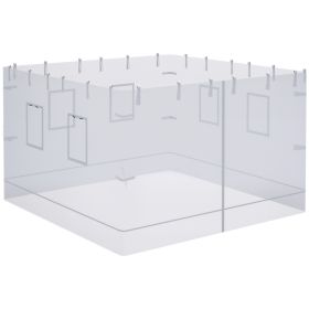 Pop up Canopy Walls, Universal Replacement Netting, Set of 4 Mesh Screen Sidewalls, Patio Netting with 6 Service Windows and 1 Door for 10' x 10' Can