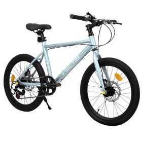 A20183 Kids Bike For 6-12 Years Old, 20 Inch Children's Bicycle For Boys Girls, 7-Speed Steel Frame, , Dual Disc Brakes, 20x1.75 Inch Tires Road Bike,