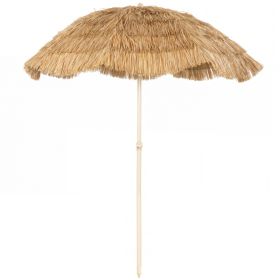 6FT Tiki Umbrella, Outdoor Hawaiian Style Patio Umbrella with 8 Ribs, Carry Bag, Outdoor Tiki Bar, Tropical Palapa