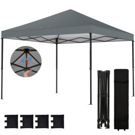 10 x 10 ft Pop Up Canopy Tent with One Push Setup, Outdoor Portable Instant Canopy Shelter w/ Roller Bag, Dark Gray