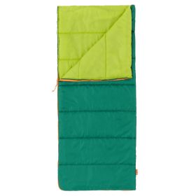 50F YOUTH WARM WEATHER RECTANGULAR SLEEPING BAG - Dark Green/Light Green