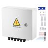 PV Combiner Box, 6 String, Solar Combiner Box with 10A Rated Current Fuse 63A Circuit Breaker Lightning Arrester and Solar Connector