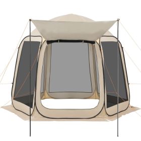 VEVOR Screen House Tent, 10 x 9.2 ft, 4-8 Person Pop Up Screen Tent with Extended Awning, Portable Screened in Canopy with Carry Bag, Netting Sid