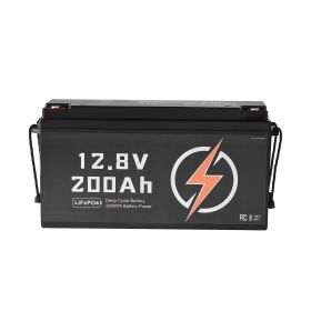 12V 200Ah LiFePO4 Battery, Up to 15000 Cycles, Deep Cycle Lithium Iron Phosphate Battery with Built-in BMS, Low Temperature Protection