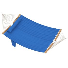 Outdoor Hammock 2-Person, with Pillow & Pad, 440 lbs Capacity, Navy Blue