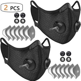 2 Pack Reusable Half Face Cover Mask W Filter Cycling Outdoor Sport Face Mask Black Logistics Only For USPS. TK And TMEU Only For Self-pickup Logistic